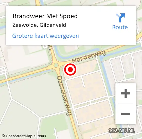 Locatie op kaart van de 112 melding: Brandweer Met Spoed Naar Zeewolde, Gildenveld op 6 april 2022 06:08