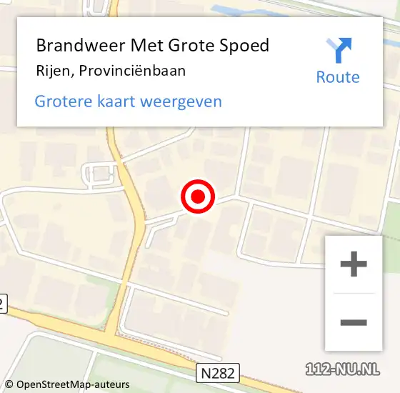 Locatie op kaart van de 112 melding: Brandweer Met Grote Spoed Naar Rijen, Provinciënbaan op 6 april 2022 06:36