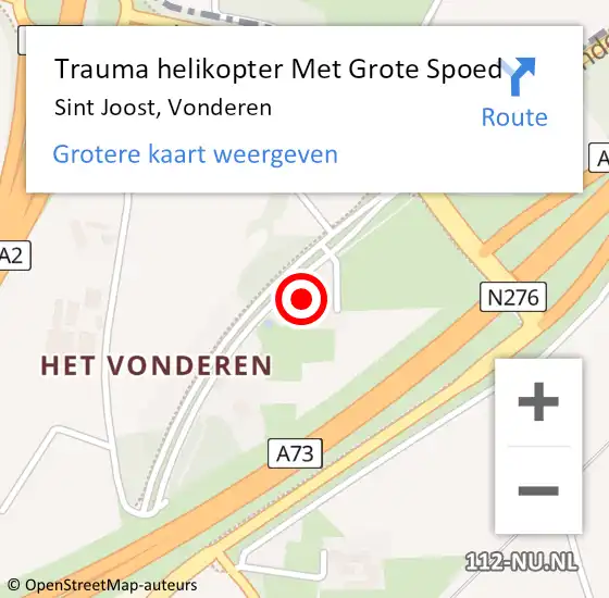 Locatie op kaart van de 112 melding: Trauma helikopter Met Grote Spoed Naar Sint Joost, Vonderen op 6 april 2022 06:56