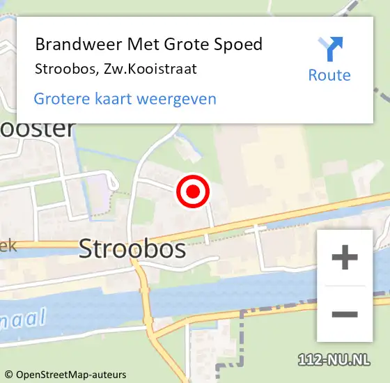 Locatie op kaart van de 112 melding: Brandweer Met Grote Spoed Naar Stroobos, Zw.Kooistraat op 6 april 2022 07:50