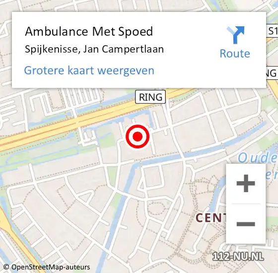 Locatie op kaart van de 112 melding: Ambulance Met Spoed Naar Spijkenisse, Jan Campertlaan op 6 april 2022 08:49