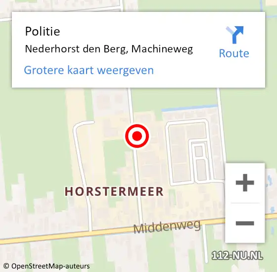 Locatie op kaart van de 112 melding: Politie Nederhorst den Berg, Machineweg op 6 april 2022 08:51