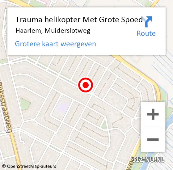 Locatie op kaart van de 112 melding: Trauma helikopter Met Grote Spoed Naar Haarlem, Muiderslotweg op 6 april 2022 10:40