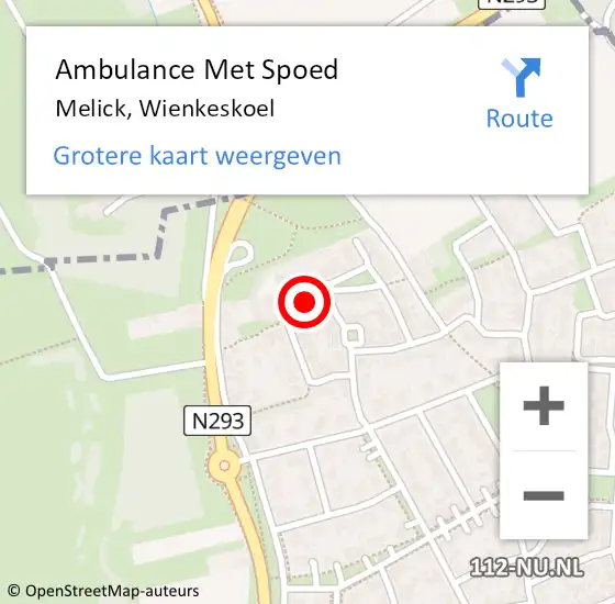 Locatie op kaart van de 112 melding: Ambulance Met Spoed Naar Melick, Wienkeskoel op 6 april 2022 10:44