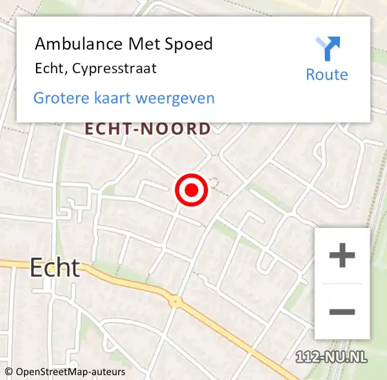 Locatie op kaart van de 112 melding: Ambulance Met Spoed Naar Echt, Cypresstraat op 6 april 2022 12:31