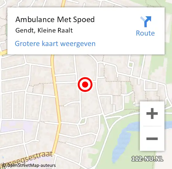 Locatie op kaart van de 112 melding: Ambulance Met Spoed Naar Gendt, Kleine Raalt op 6 april 2022 13:19