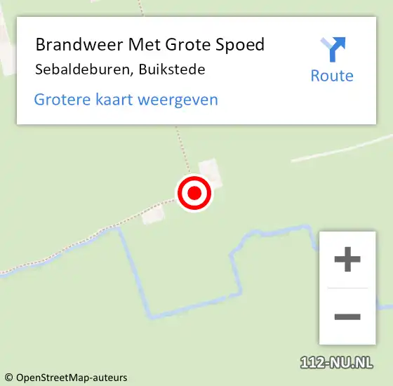 Locatie op kaart van de 112 melding: Brandweer Met Grote Spoed Naar Sebaldeburen, Buikstede op 13 juli 2014 14:54