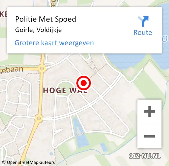 Locatie op kaart van de 112 melding: Politie Met Spoed Naar Goirle, Voldijkje op 6 april 2022 14:25