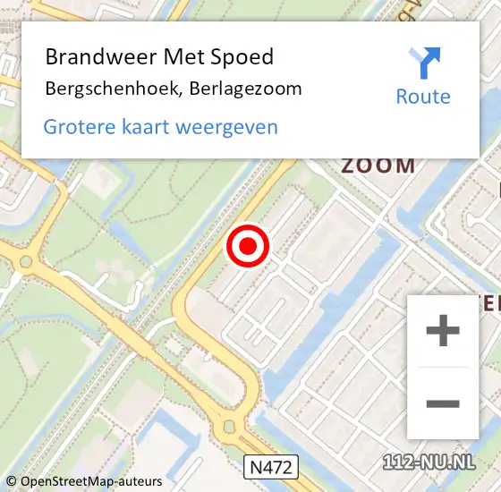 Locatie op kaart van de 112 melding: Brandweer Met Spoed Naar Bergschenhoek, Berlagezoom op 6 april 2022 14:35