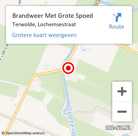 Locatie op kaart van de 112 melding: Brandweer Met Grote Spoed Naar Terwolde, Lochemsestraat op 6 april 2022 14:47