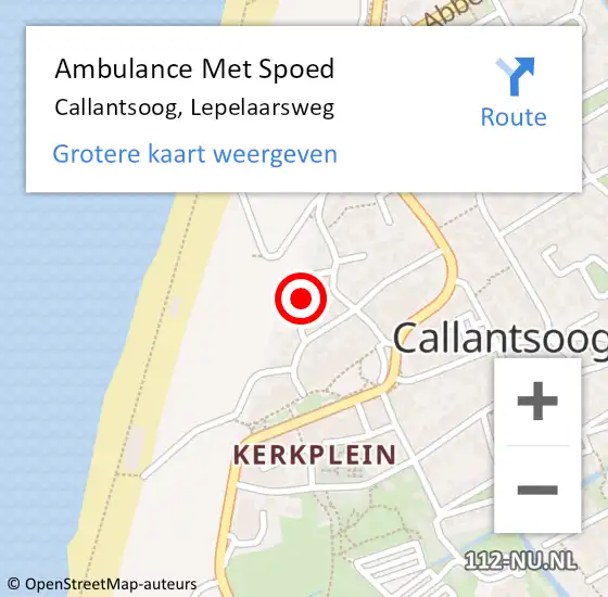 Locatie op kaart van de 112 melding: Ambulance Met Spoed Naar Callantsoog, Lepelaarsweg op 6 april 2022 15:05