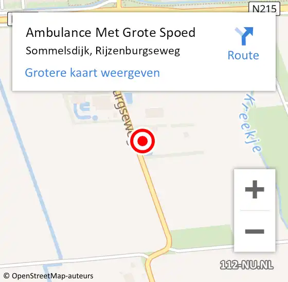 Locatie op kaart van de 112 melding: Ambulance Met Grote Spoed Naar Sommelsdijk, Rijzenburgseweg op 6 april 2022 15:57