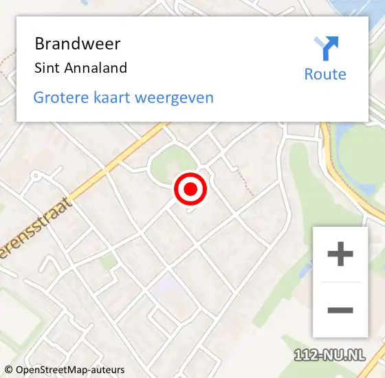 Locatie op kaart van de 112 melding: Brandweer Sint Annaland op 6 april 2022 16:19