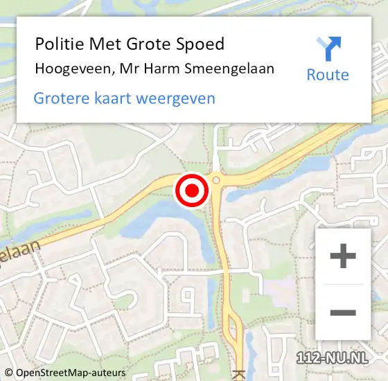 Locatie op kaart van de 112 melding: Politie Met Grote Spoed Naar Hoogeveen, Mr Harm Smeengelaan op 6 april 2022 17:00