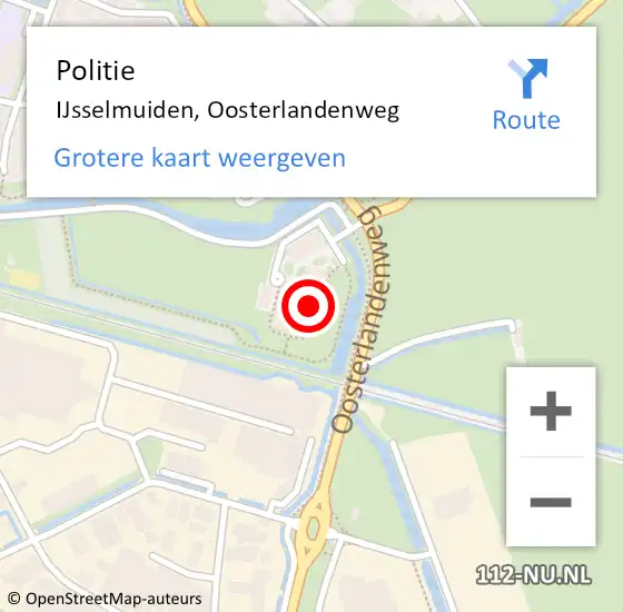 Locatie op kaart van de 112 melding: Politie IJsselmuiden, Oosterlandenweg op 6 april 2022 17:13