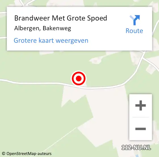 Locatie op kaart van de 112 melding: Brandweer Met Grote Spoed Naar Albergen, Bakenweg op 6 april 2022 17:37