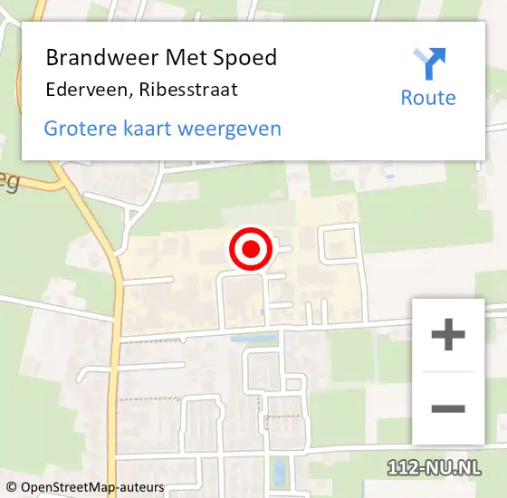 Locatie op kaart van de 112 melding: Brandweer Met Spoed Naar Ederveen, Ribesstraat op 6 april 2022 17:52