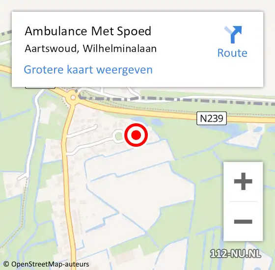Locatie op kaart van de 112 melding: Ambulance Met Spoed Naar Aartswoud, Wilhelminalaan op 6 april 2022 18:54