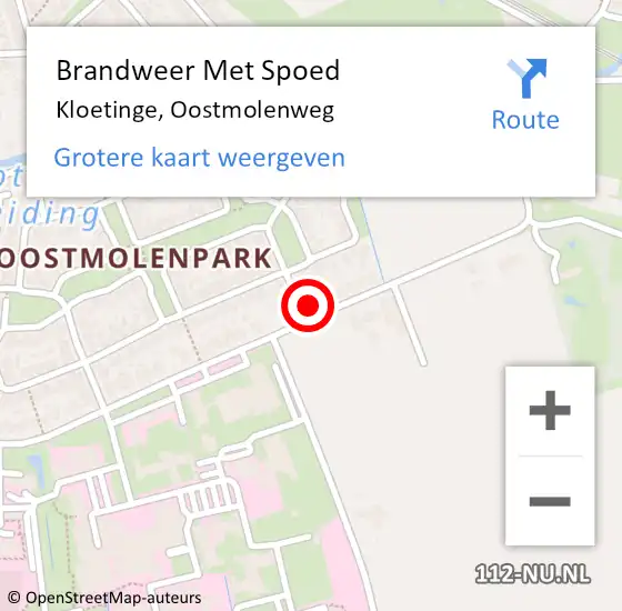 Locatie op kaart van de 112 melding: Brandweer Met Spoed Naar Kloetinge, Oostmolenweg op 6 april 2022 19:33