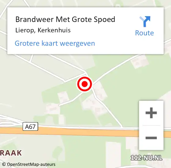 Locatie op kaart van de 112 melding: Brandweer Met Grote Spoed Naar Lierop, Kerkenhuis op 6 april 2022 20:43