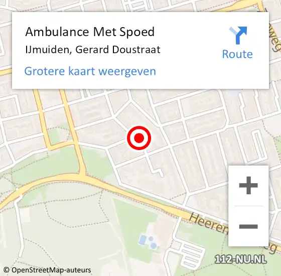 Locatie op kaart van de 112 melding: Ambulance Met Spoed Naar IJmuiden, Gerard Doustraat op 6 april 2022 20:52