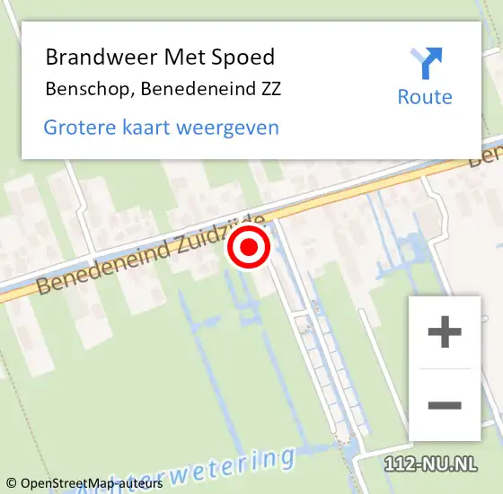 Locatie op kaart van de 112 melding: Brandweer Met Spoed Naar Benschop, Benedeneind ZZ op 6 april 2022 21:03