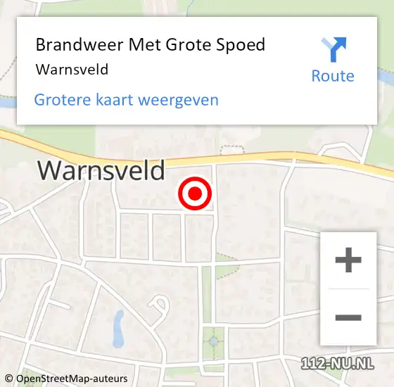 Locatie op kaart van de 112 melding: Brandweer Met Grote Spoed Naar Warnsveld op 6 april 2022 22:46