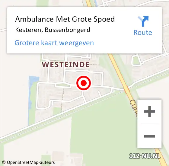 Locatie op kaart van de 112 melding: Ambulance Met Grote Spoed Naar Kesteren, Bussenbongerd op 6 april 2022 23:40