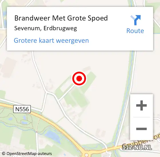 Locatie op kaart van de 112 melding: Brandweer Met Grote Spoed Naar Sevenum, Erdbrugweg op 7 april 2022 00:21