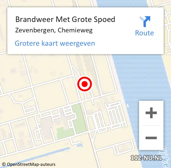 Locatie op kaart van de 112 melding: Brandweer Met Grote Spoed Naar Zevenbergen, Chemieweg op 7 april 2022 01:33