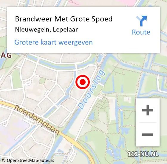 Locatie op kaart van de 112 melding: Brandweer Met Grote Spoed Naar Nieuwegein, Lepelaar op 7 april 2022 01:57