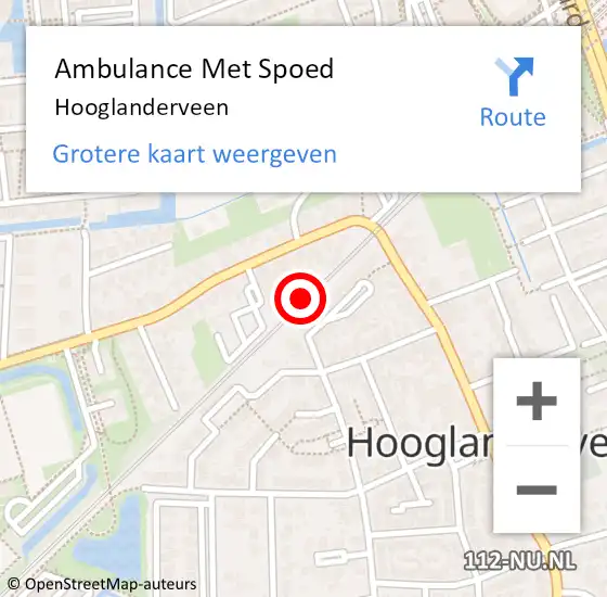 Locatie op kaart van de 112 melding: Ambulance Met Spoed Naar Hooglanderveen op 7 april 2022 04:04