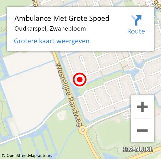 Locatie op kaart van de 112 melding: Ambulance Met Grote Spoed Naar Oudkarspel, Zwanebloem op 7 april 2022 05:10