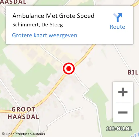 Locatie op kaart van de 112 melding: Ambulance Met Grote Spoed Naar Schimmert, De Steeg op 13 juli 2014 16:11