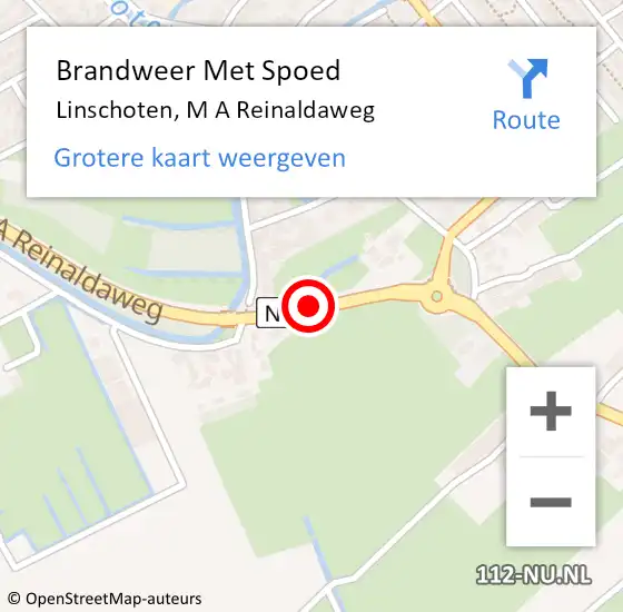 Locatie op kaart van de 112 melding: Brandweer Met Spoed Naar Linschoten, M A Reinaldaweg op 13 juli 2014 16:19