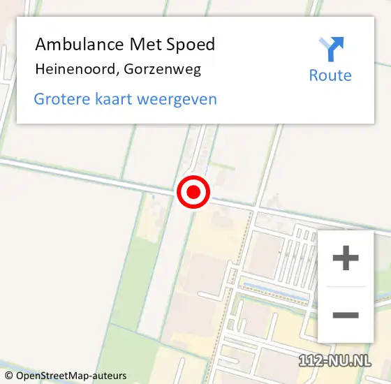 Locatie op kaart van de 112 melding: Ambulance Met Spoed Naar Heinenoord, Gorzenweg op 7 april 2022 09:45