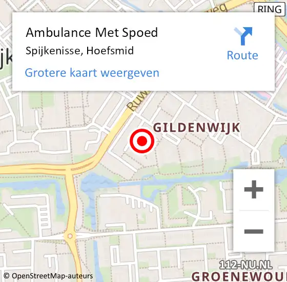 Locatie op kaart van de 112 melding: Ambulance Met Spoed Naar Spijkenisse, Hoefsmid op 7 april 2022 10:39