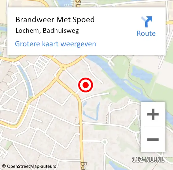 Locatie op kaart van de 112 melding: Brandweer Met Spoed Naar Lochem, Badhuisweg op 7 april 2022 11:17