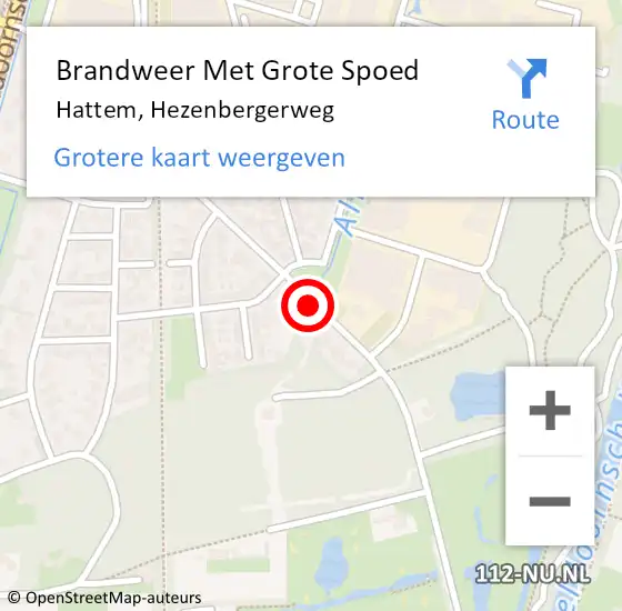 Locatie op kaart van de 112 melding: Brandweer Met Grote Spoed Naar Hattem, Hezenbergerweg op 13 juli 2014 16:41