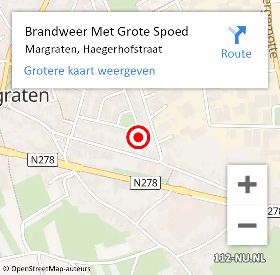 Locatie op kaart van de 112 melding: Brandweer Met Grote Spoed Naar Margraten, Haegerhofstraat op 7 april 2022 11:51