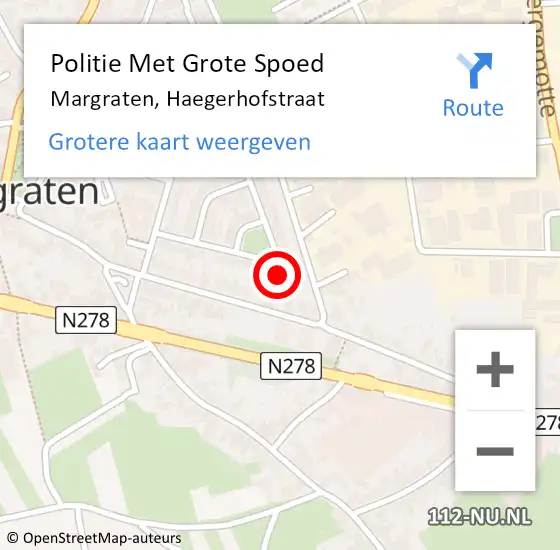 Locatie op kaart van de 112 melding: Politie Met Grote Spoed Naar Margraten, Haegerhofstraat op 7 april 2022 11:51