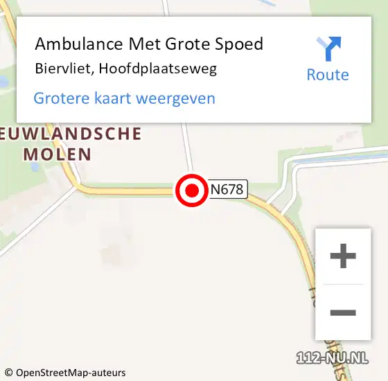 Locatie op kaart van de 112 melding: Ambulance Met Grote Spoed Naar Biervliet, Hoofdplaatseweg op 13 juli 2014 16:49