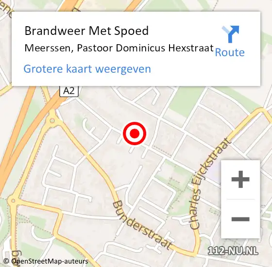 Locatie op kaart van de 112 melding: Brandweer Met Spoed Naar Meerssen, Pastoor Dominicus Hexstraat op 7 april 2022 12:52