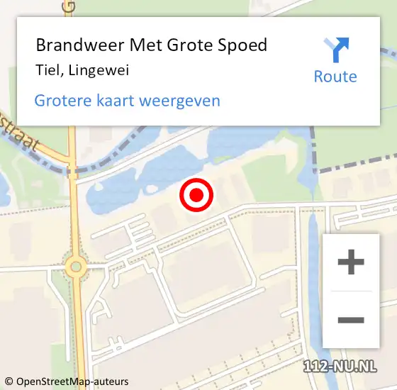 Locatie op kaart van de 112 melding: Brandweer Met Grote Spoed Naar Tiel, Lingewei op 7 april 2022 14:05