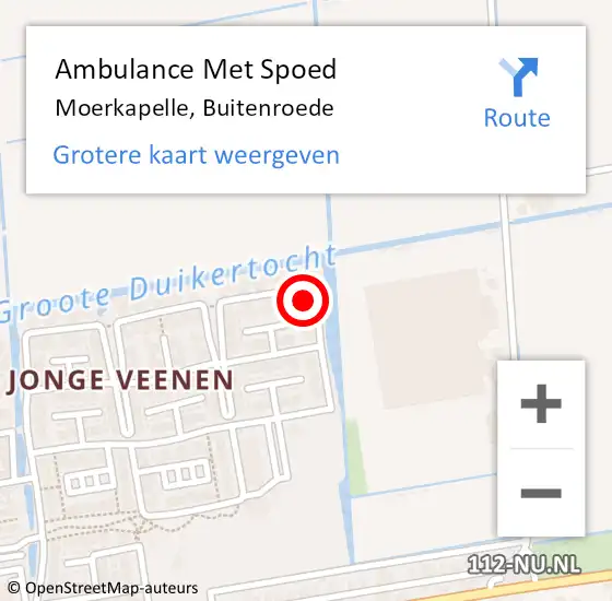 Locatie op kaart van de 112 melding: Ambulance Met Spoed Naar Moerkapelle, Buitenroede op 7 april 2022 14:21