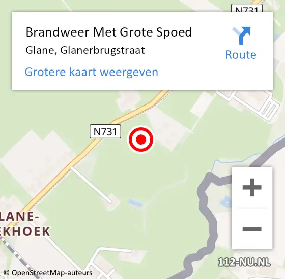 Locatie op kaart van de 112 melding: Brandweer Met Grote Spoed Naar Glane, Glanerbrugstraat op 7 april 2022 14:32