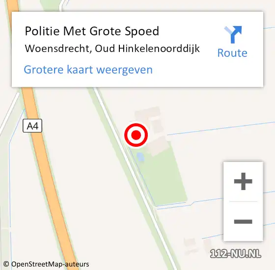 Locatie op kaart van de 112 melding: Politie Met Grote Spoed Naar Woensdrecht, Oud Hinkelenoorddijk op 7 april 2022 15:31