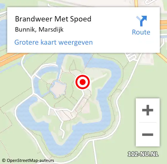 Locatie op kaart van de 112 melding: Brandweer Met Spoed Naar Bunnik, Marsdijk op 7 april 2022 15:40