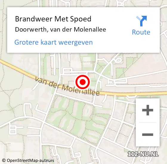 Locatie op kaart van de 112 melding: Brandweer Met Spoed Naar Doorwerth, van der Molenallee op 7 april 2022 15:43