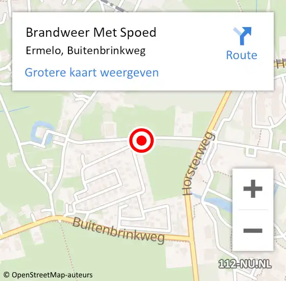 Locatie op kaart van de 112 melding: Brandweer Met Spoed Naar Ermelo, Buitenbrinkweg op 7 april 2022 15:45